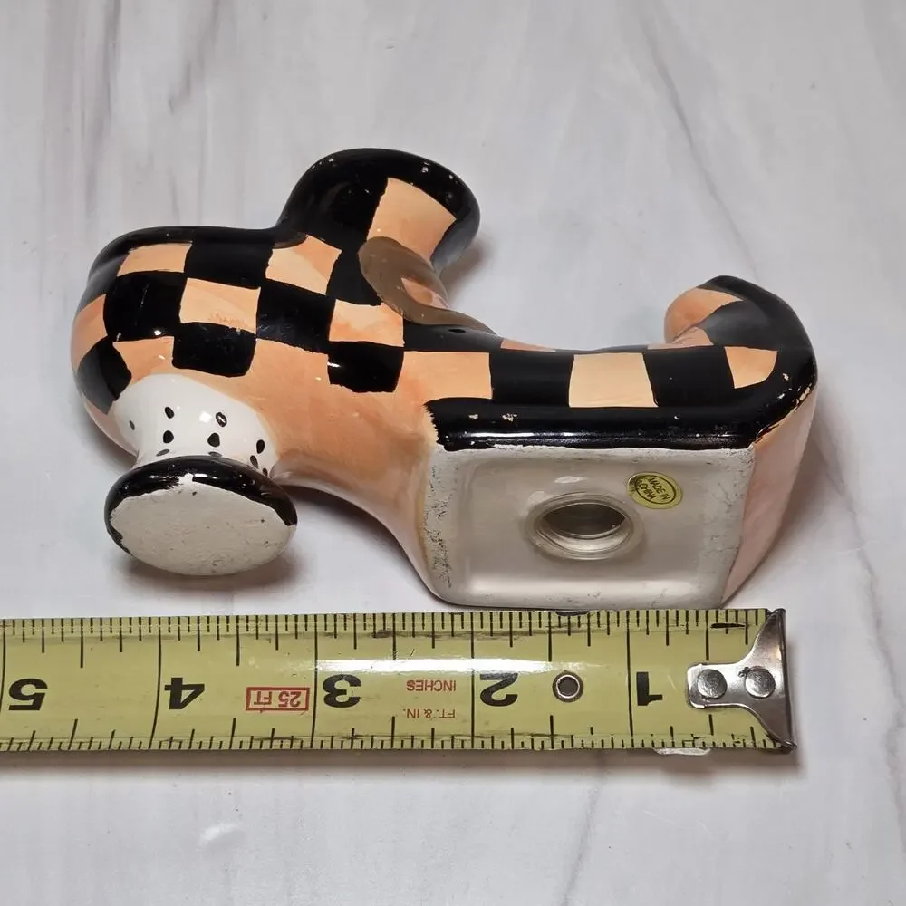 Witch Shoe Salt Pepper Shakers Mismatched Harlequin Stars Halloween Whimsical